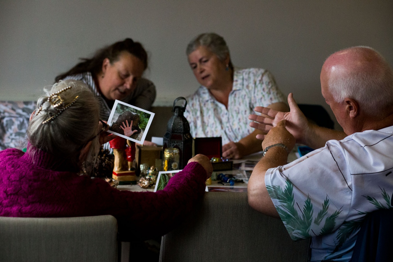 Residents taking part in indoor mindful photography