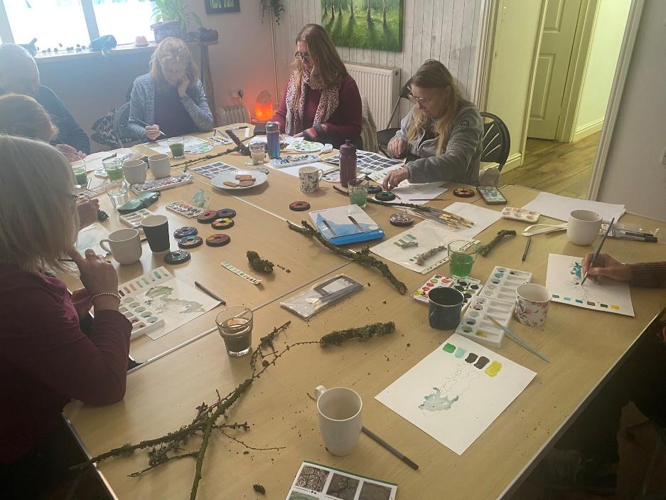 Participants taking part in a creative RE-WILD session